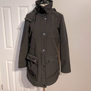 ✈️Kenneth Cole Parka Rain winter jacket hoodie long length zip/snaps mock coat